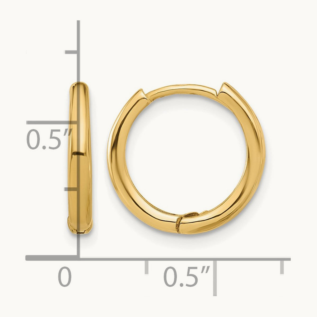 Polished Hinged Hoop Earrings — 14K Yellow Gold