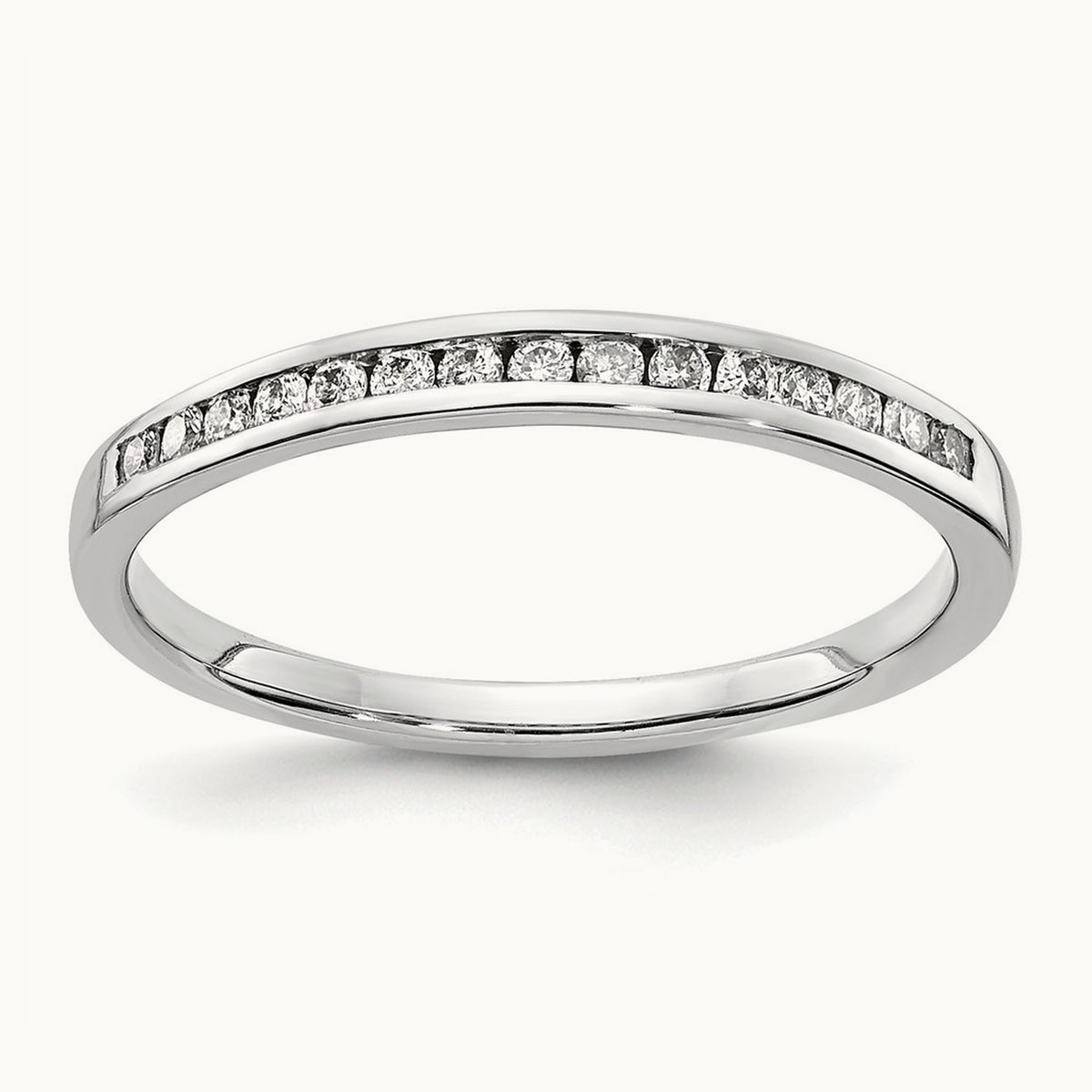 Diamond Channel Band — 14K White Gold, 6.75