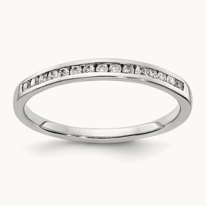 Diamond Channel Band — 14K White Gold, 6.75