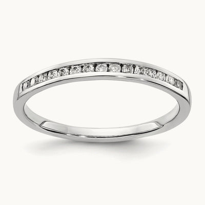 Diamond Channel Band — 14K White Gold, 6.75