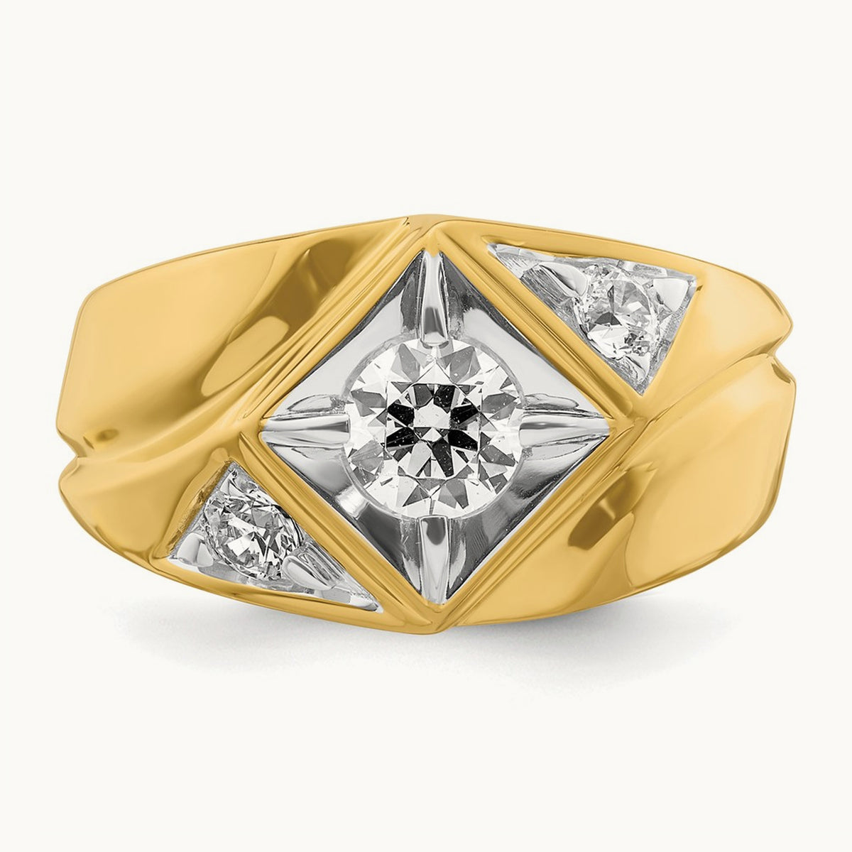 With White RH Men's Ring, 1.00 ct tw Lab-Grown Diamond
