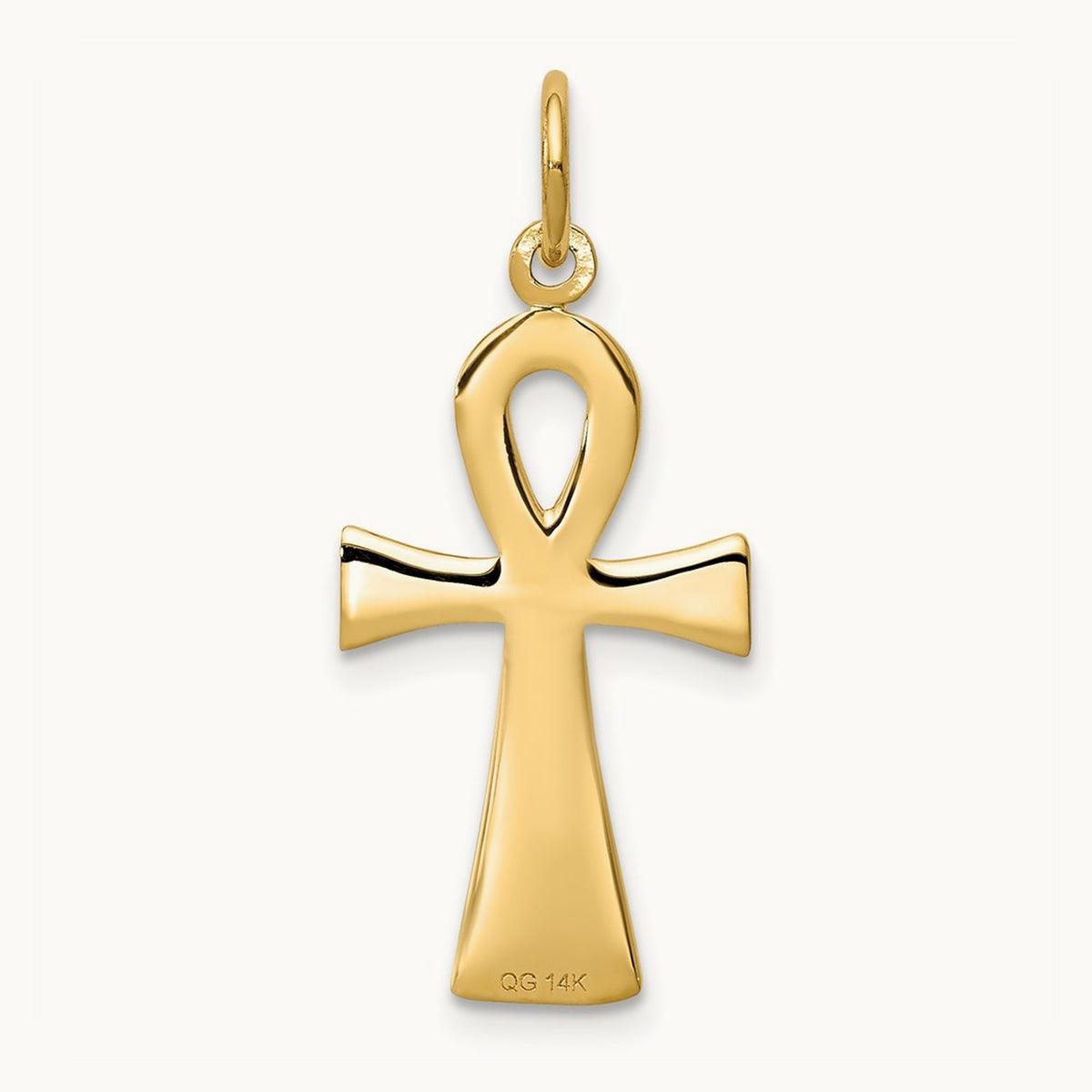 Ankh Cross Charm — 14K Yellow Gold, 26mm