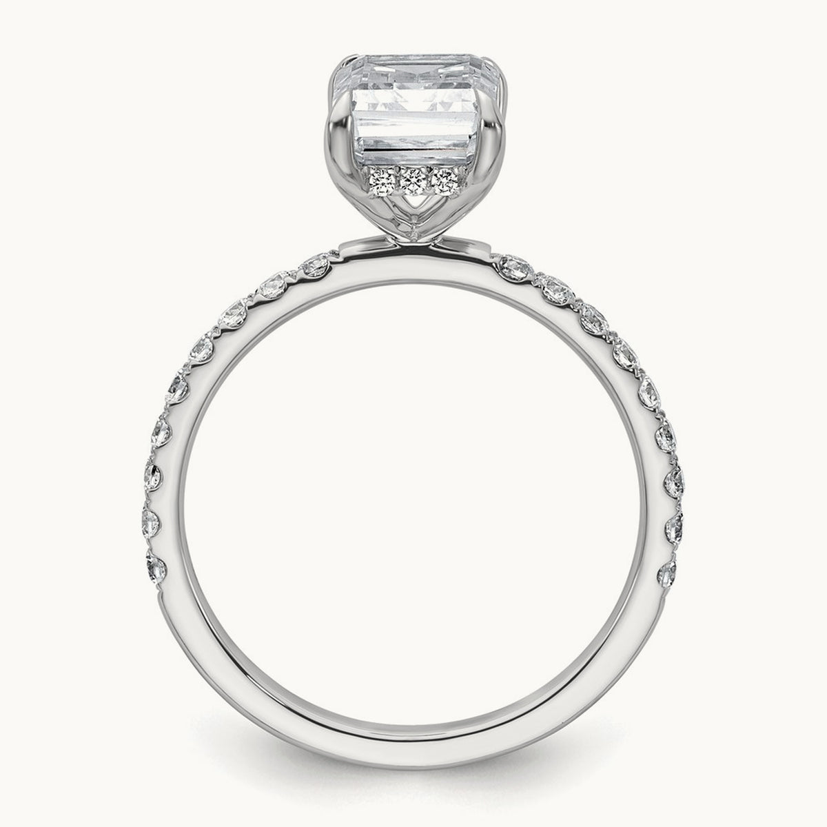Emerald Solitaire Engagement Ring, 1.25-2.25 ct tw Lab-Grown Diamond — 14K White Gold, 7 (3)