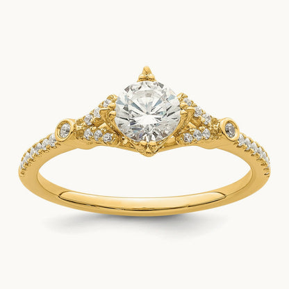 1/2ct Round Semi-Mount Engagement Dia Ring, 14K Gold