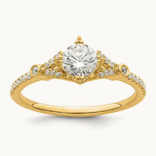 1/2ct Round Semi-Mount Engagement Dia Ring, 14K Gold
