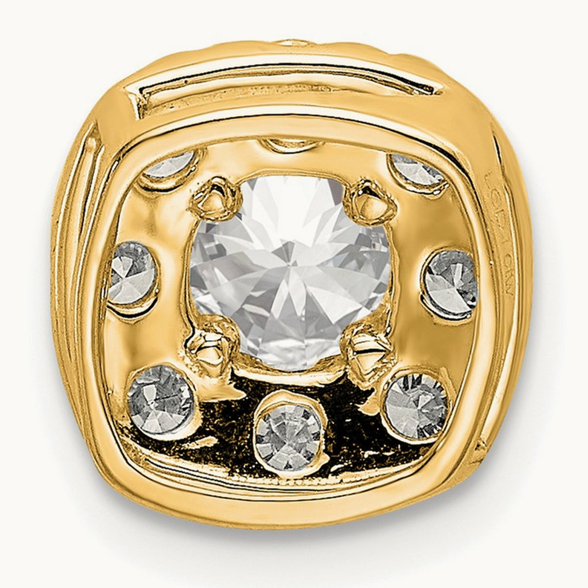 Cushion Halo Slide Pendant, 0.25-1.00 ct tw Lab-Grown Diamond — 1 ct, 14K Yellow Gold