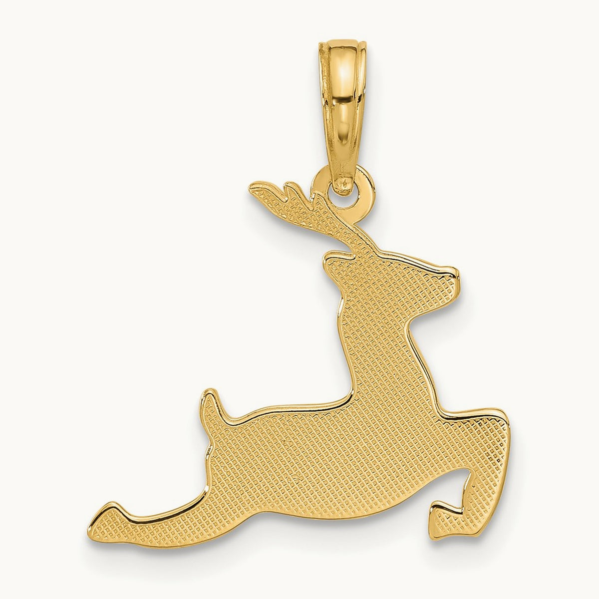 Polished Prancing Reindeer Charm, 14K