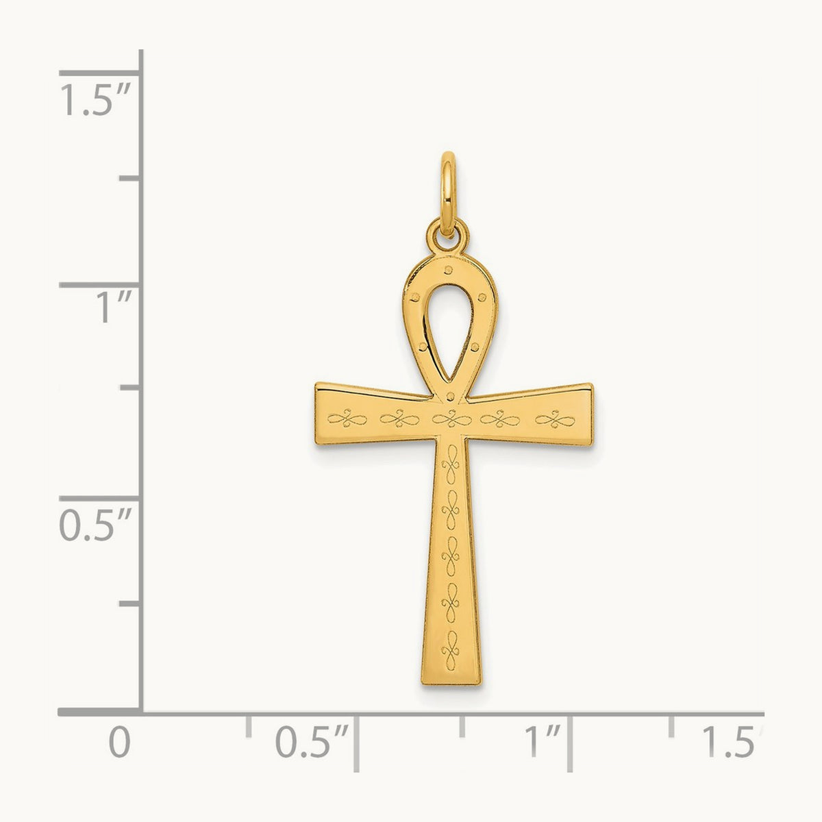 Laser Designed Ankh Cross Pendant — 32mm