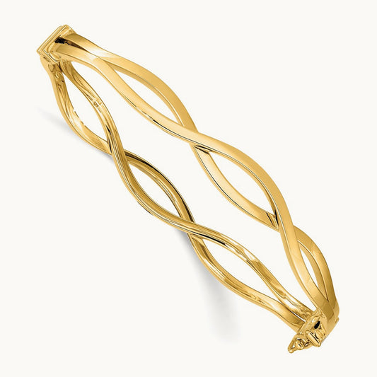 Hinged Bangle, 14K Yellow Gold