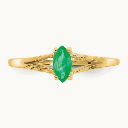 Emerald Birthstone Ring, 14K