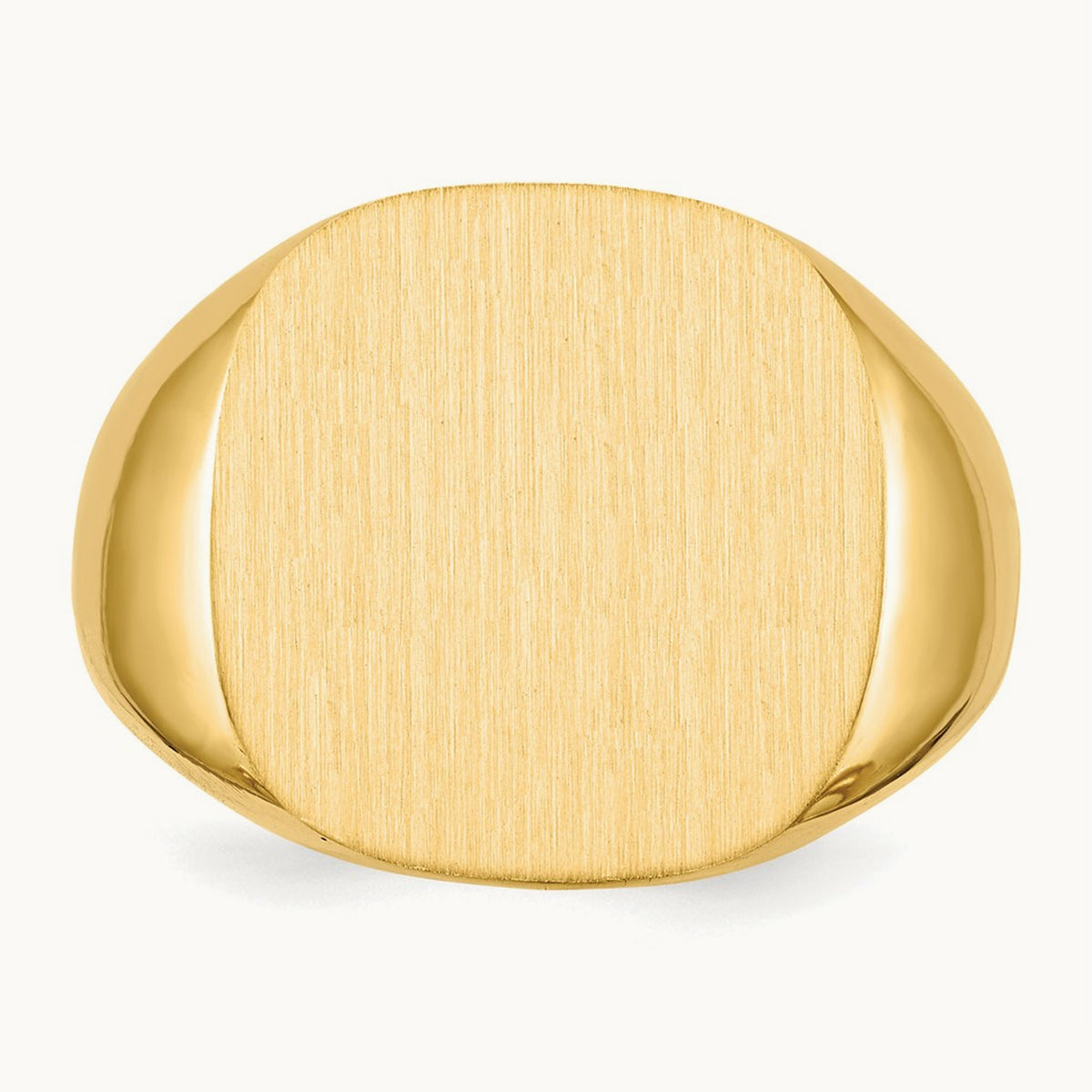 17.0x17. Closed Back Mens Signet Ring, 0mm, 14K