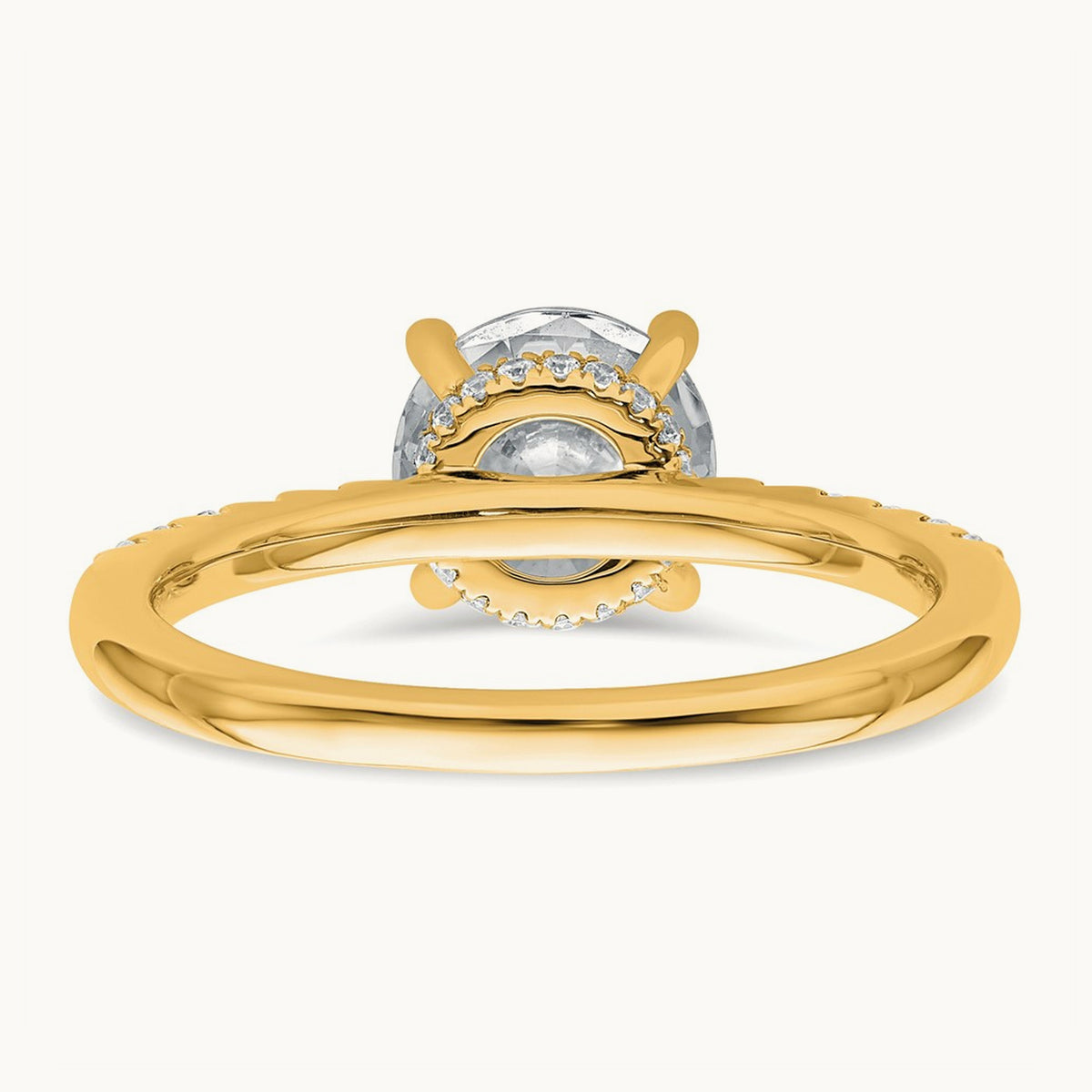 Round Engagement Ring, 1.25-2.75 ct tw Lab-Grown Diamond — 1 3/4 ct, 14K Yellow Gold