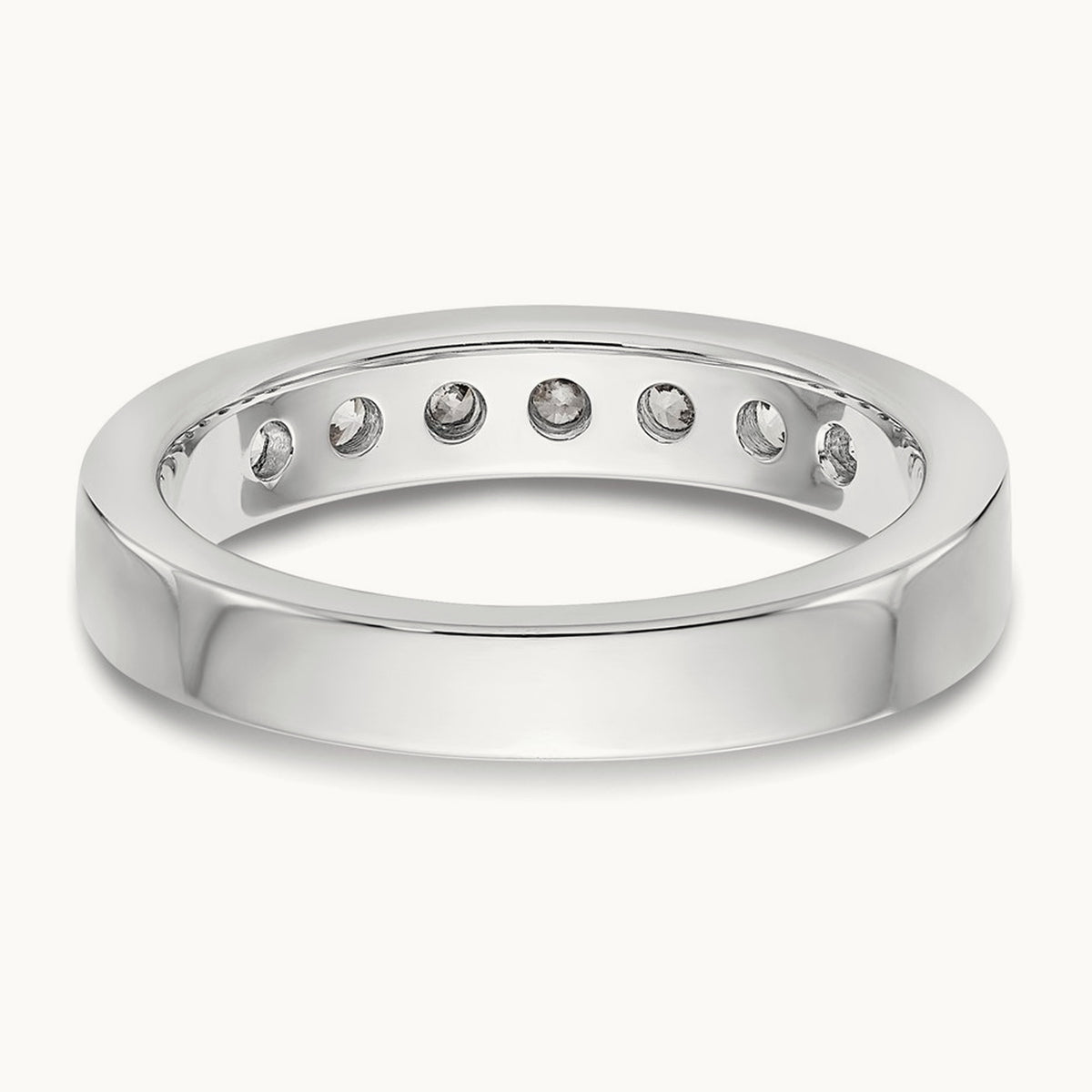 7-Stone Diamond Channel Band, 14K White Gold