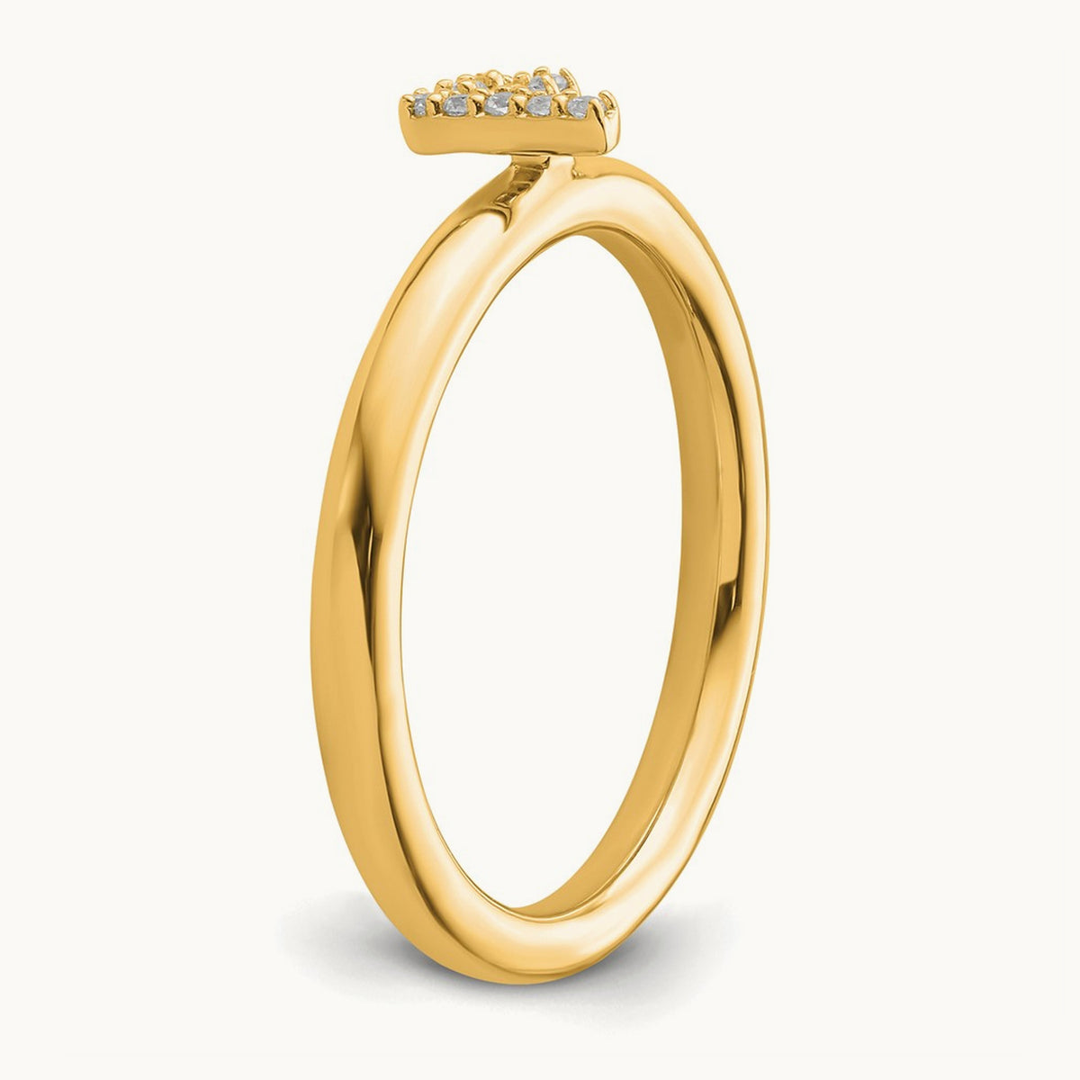 Stackable Diamond Ring — 14K Yellow Gold, F