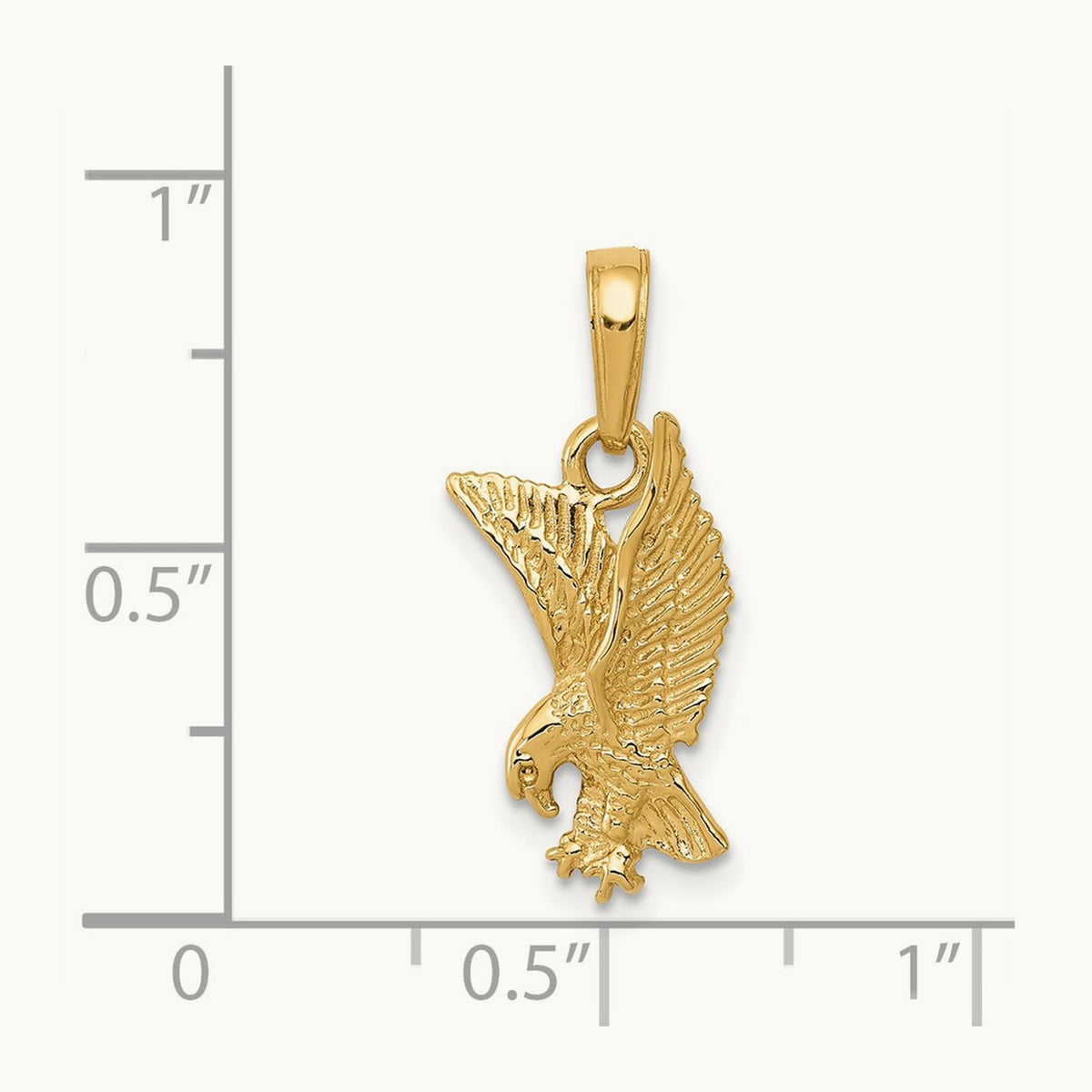 Eagle Landing Pendant, 14K