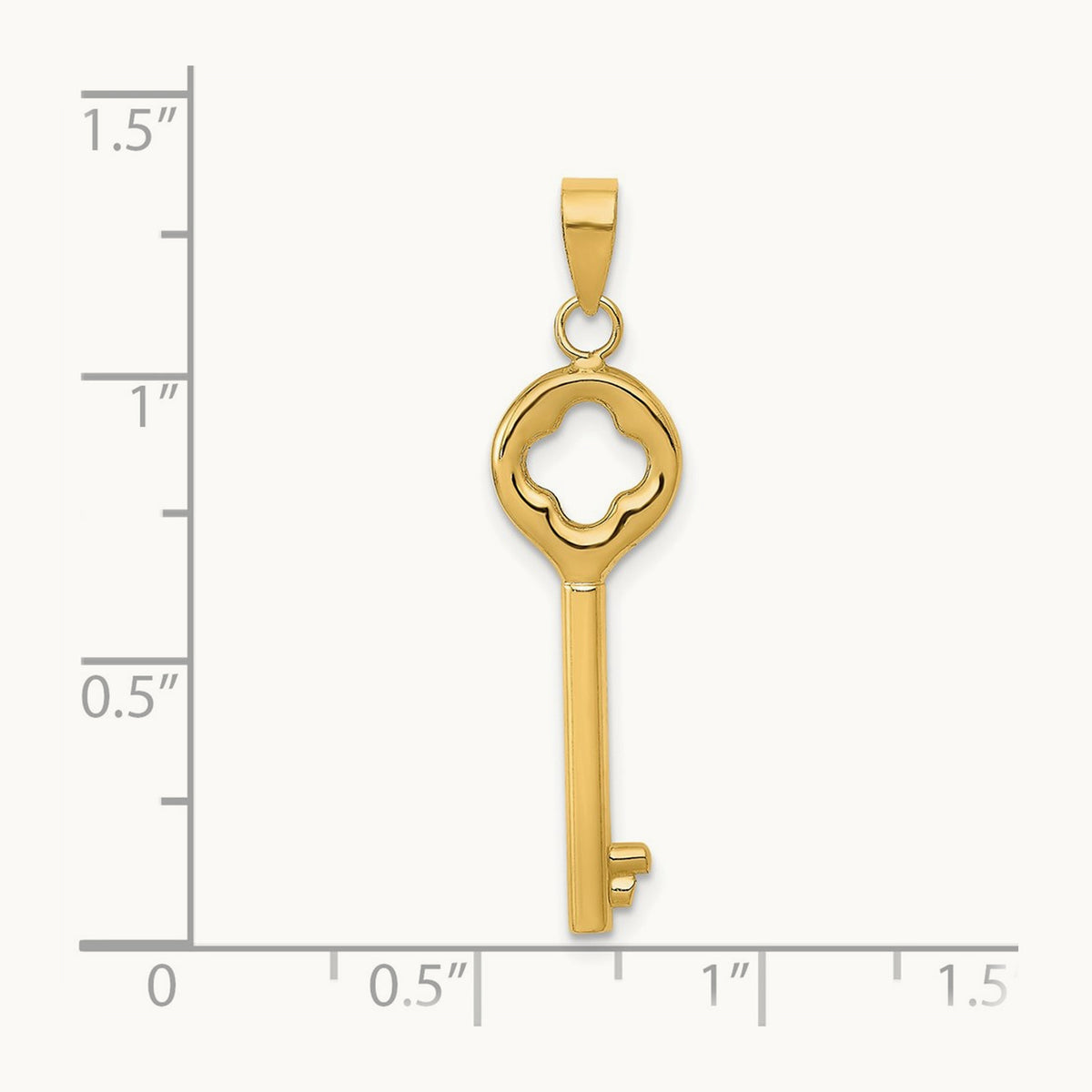 Polished 3-D Key Charm — 34mm