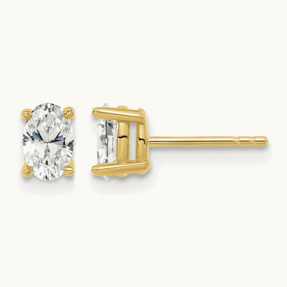 5.35x3.65mm Oval Earring Mountings — 14K Yellow Gold