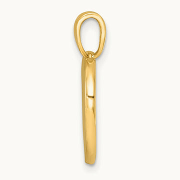 Polished Enamel Paw In Heart Charm, 14K