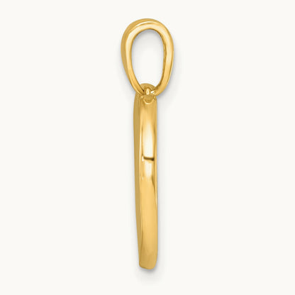 Polished Enamel Paw In Heart Charm, 14K