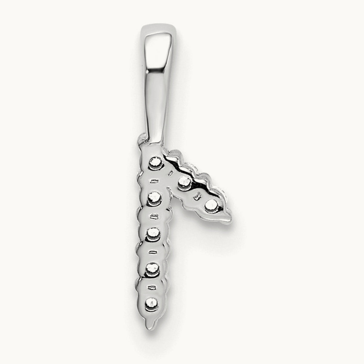 Diamond Number 1 Pendant — 14K White Gold, 13mm
