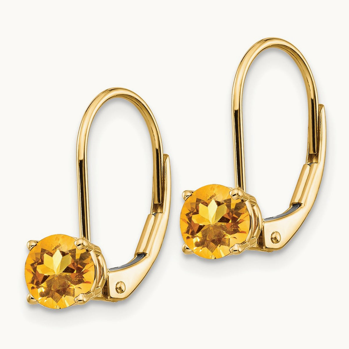 Citrine Leverback Earrings — 5mm