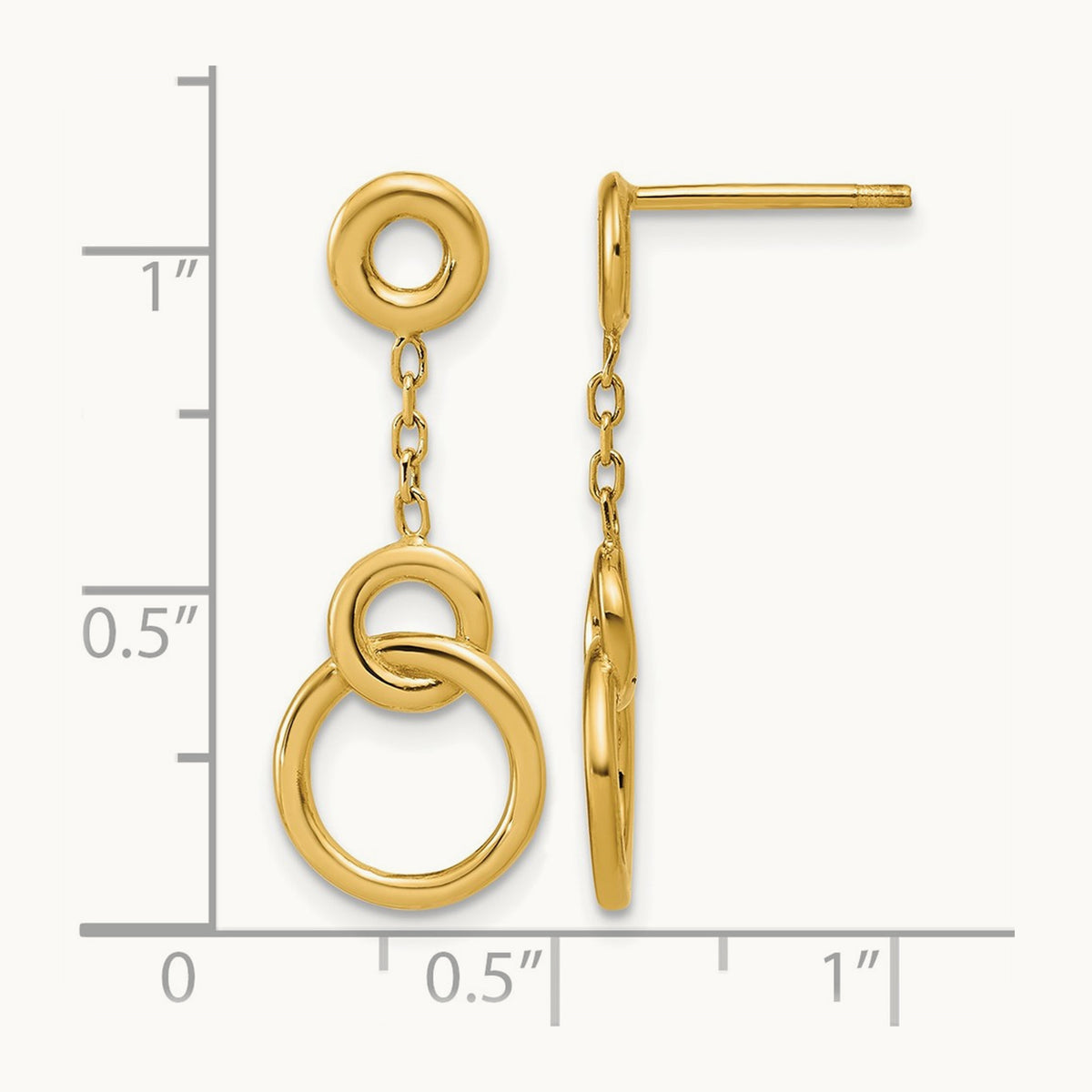 Polished Circle Dangle Post Earrings — Leslie's — photo set