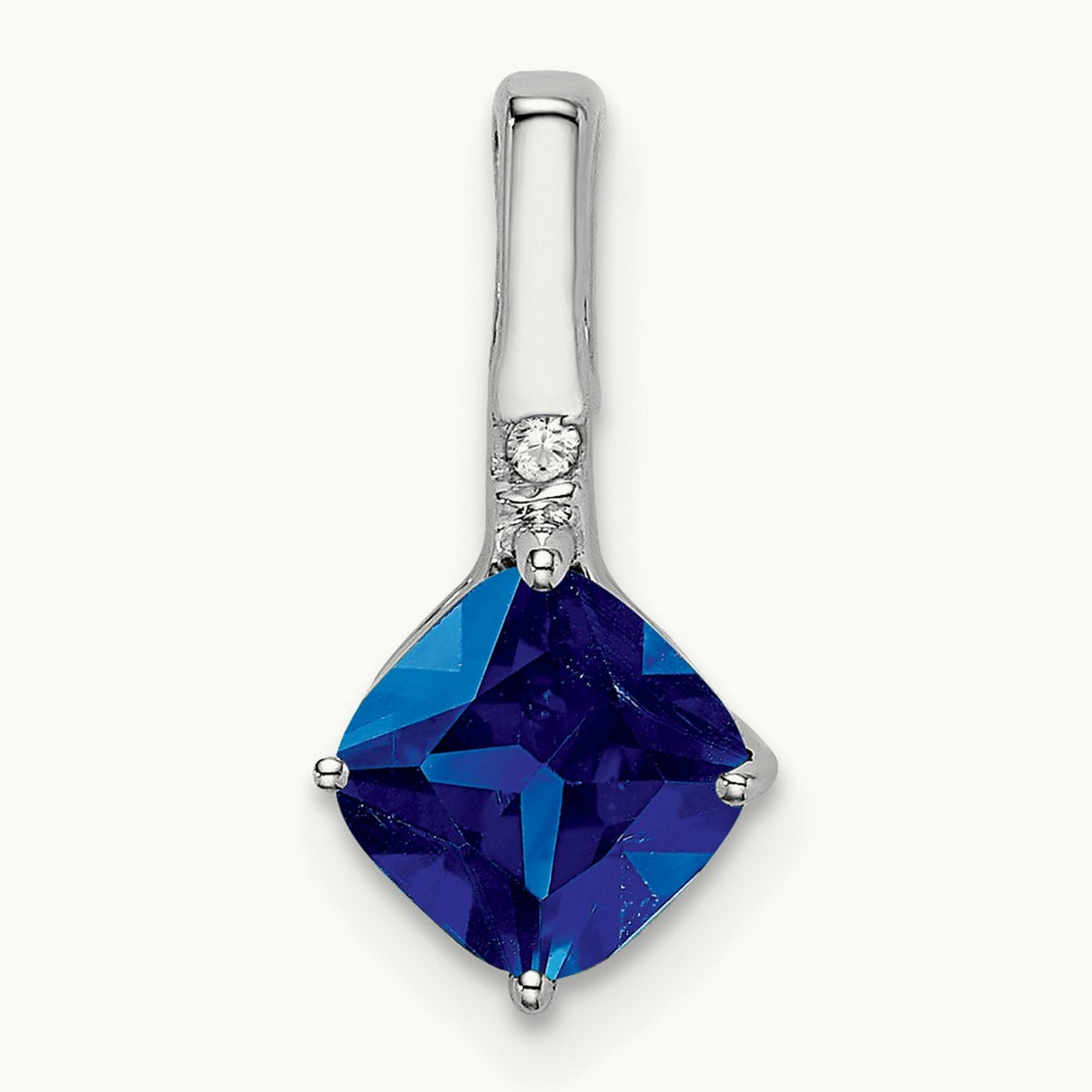 Cushion Sapphire and Diamond Pendant — photo set