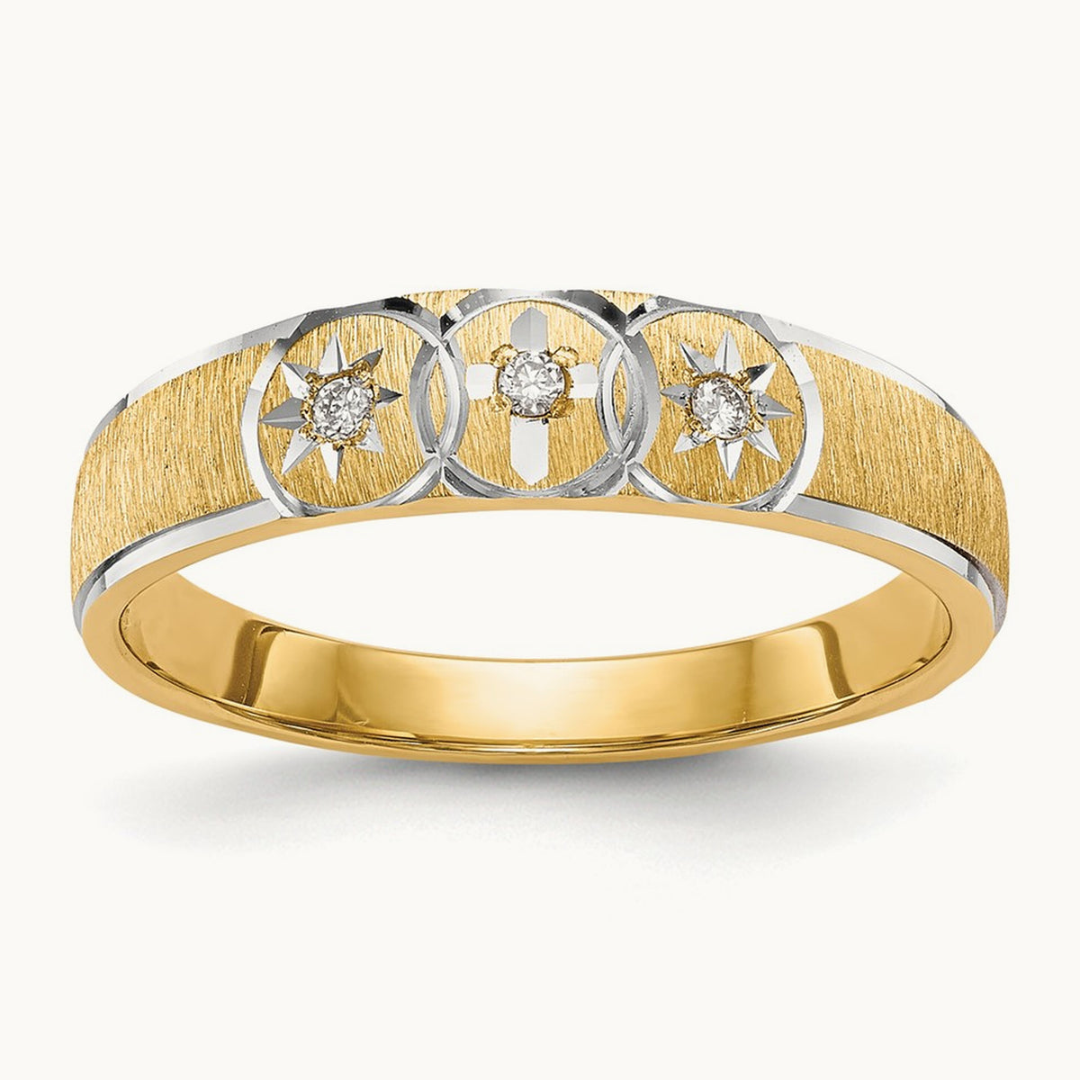 AA Quality Trio Ladies Complete Wedding Band, 14K
