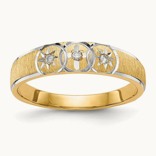 AA Quality Trio Ladies Complete Wedding Band, 14K