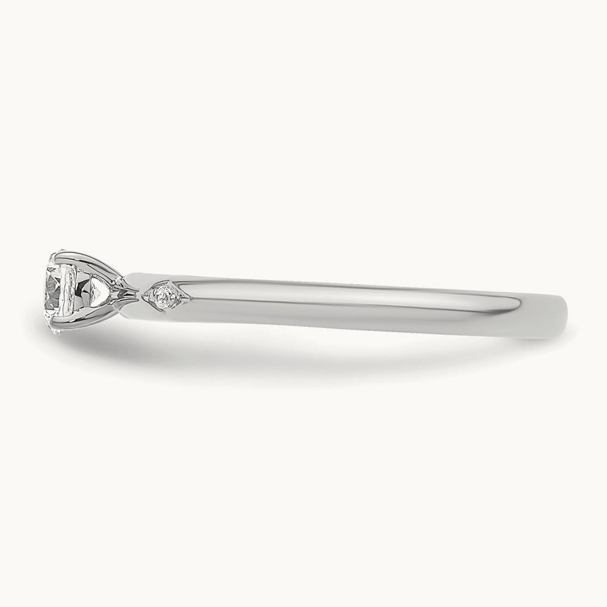 Polished Complete Diamond Promise Ring — 14K White Gold