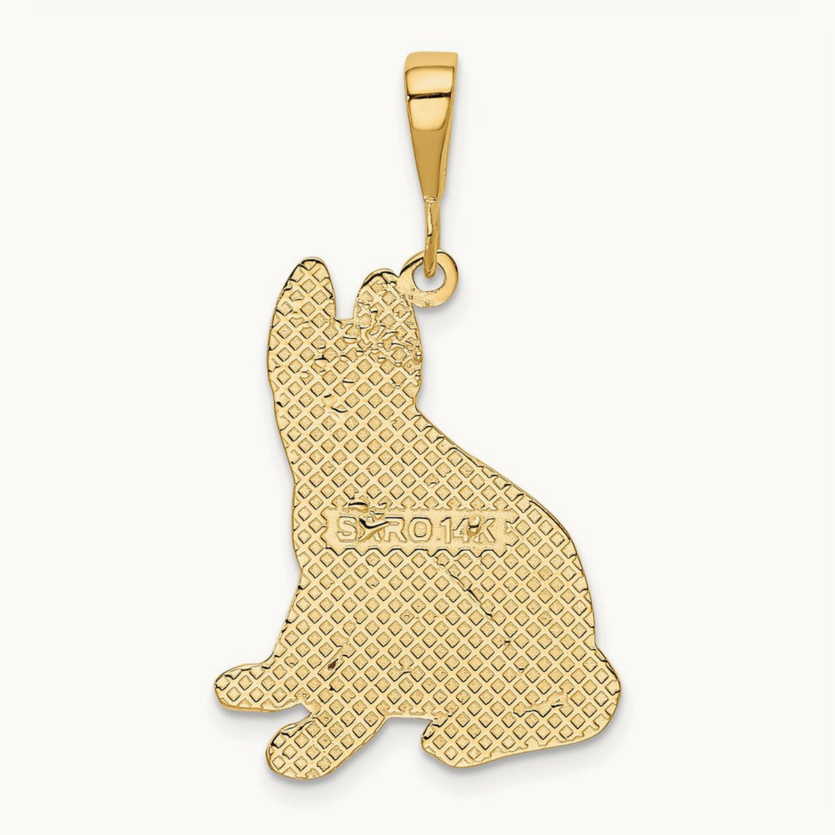 German Shepherd Pendant, 14K