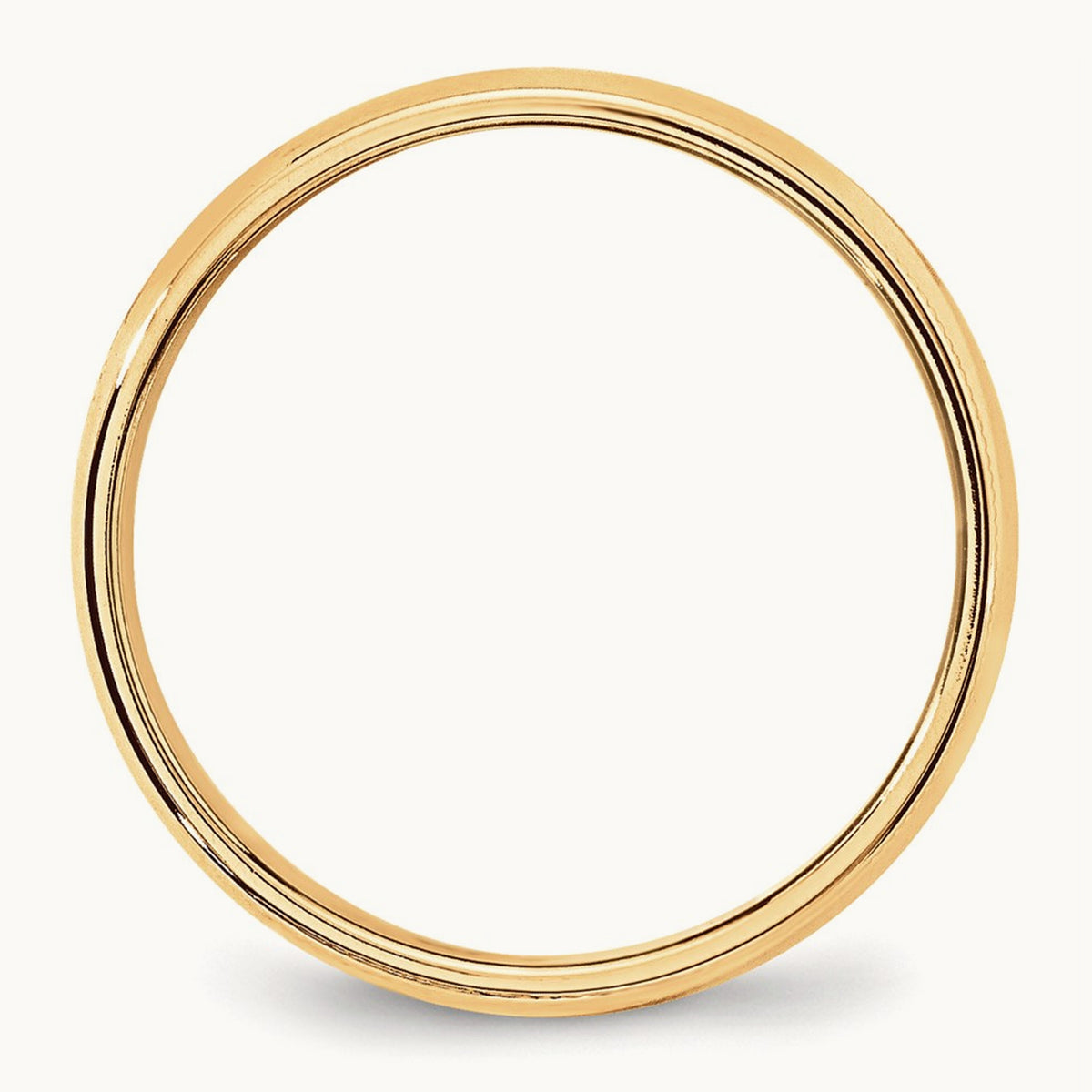 Lightweight Milgrain Half Round Band — 14K Yellow Gold, 6mm