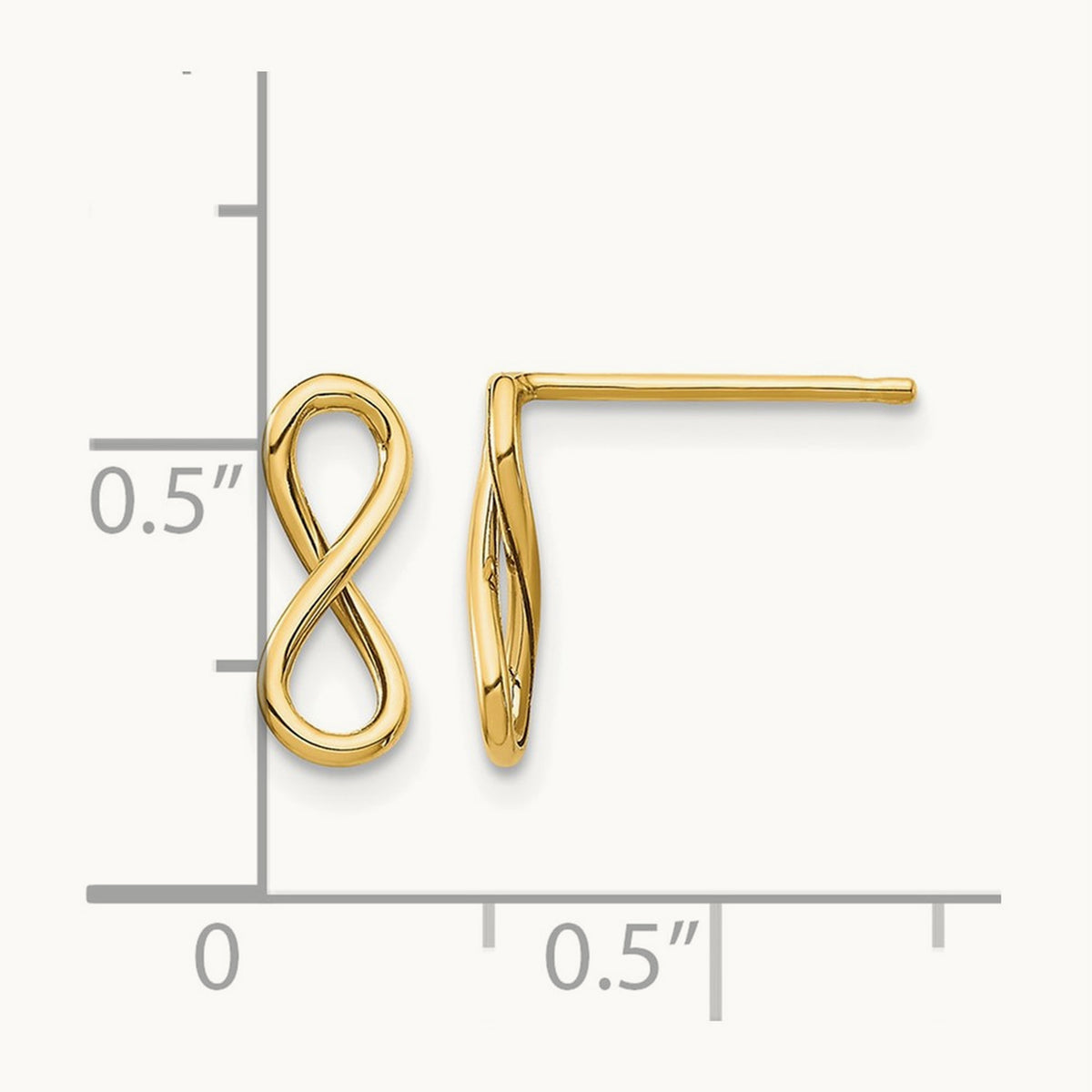 Polished Infinity Post Earrings — 14K Yellow Gold