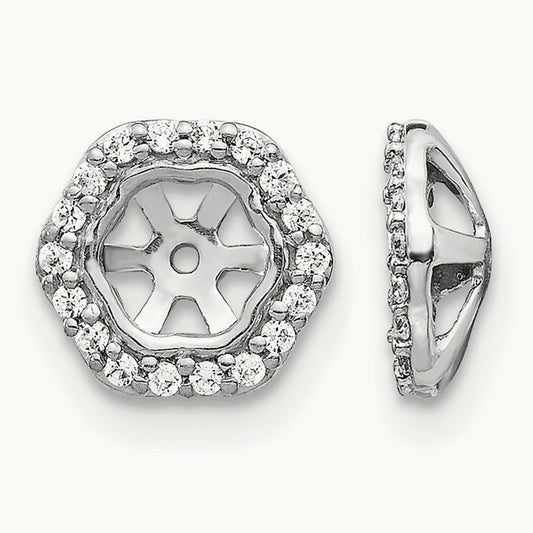 Hexagon Diamond Earring Jackets, 14K White Gold