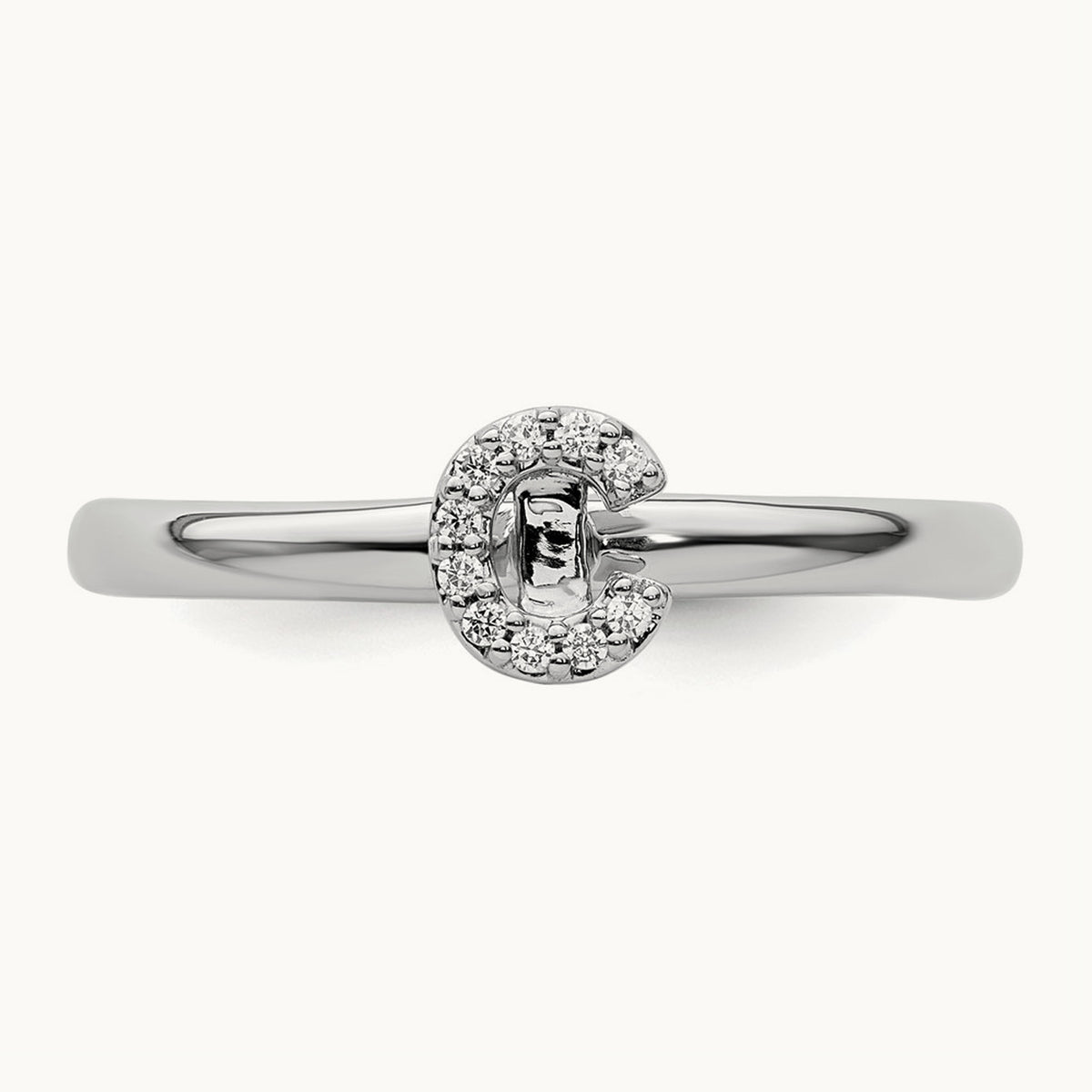 Stackable Diamond Ring — 14K White Gold, C