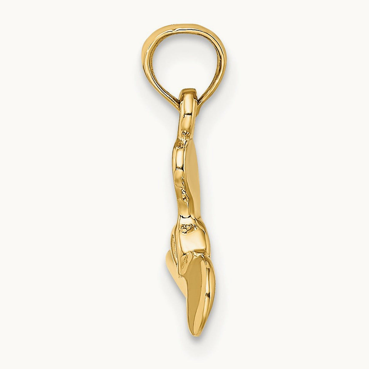 3-D Polished Mini Three Blade Propeller Charm, 14K