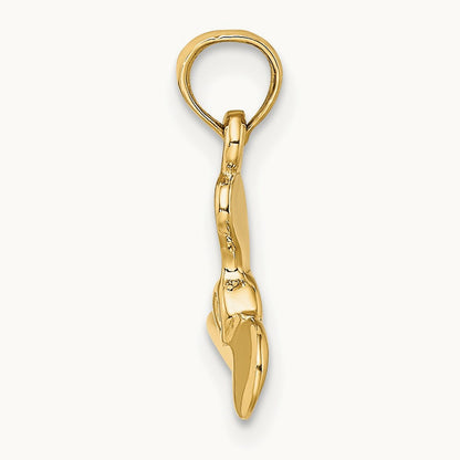 3-D Polished Mini Three Blade Propeller Charm, 14K