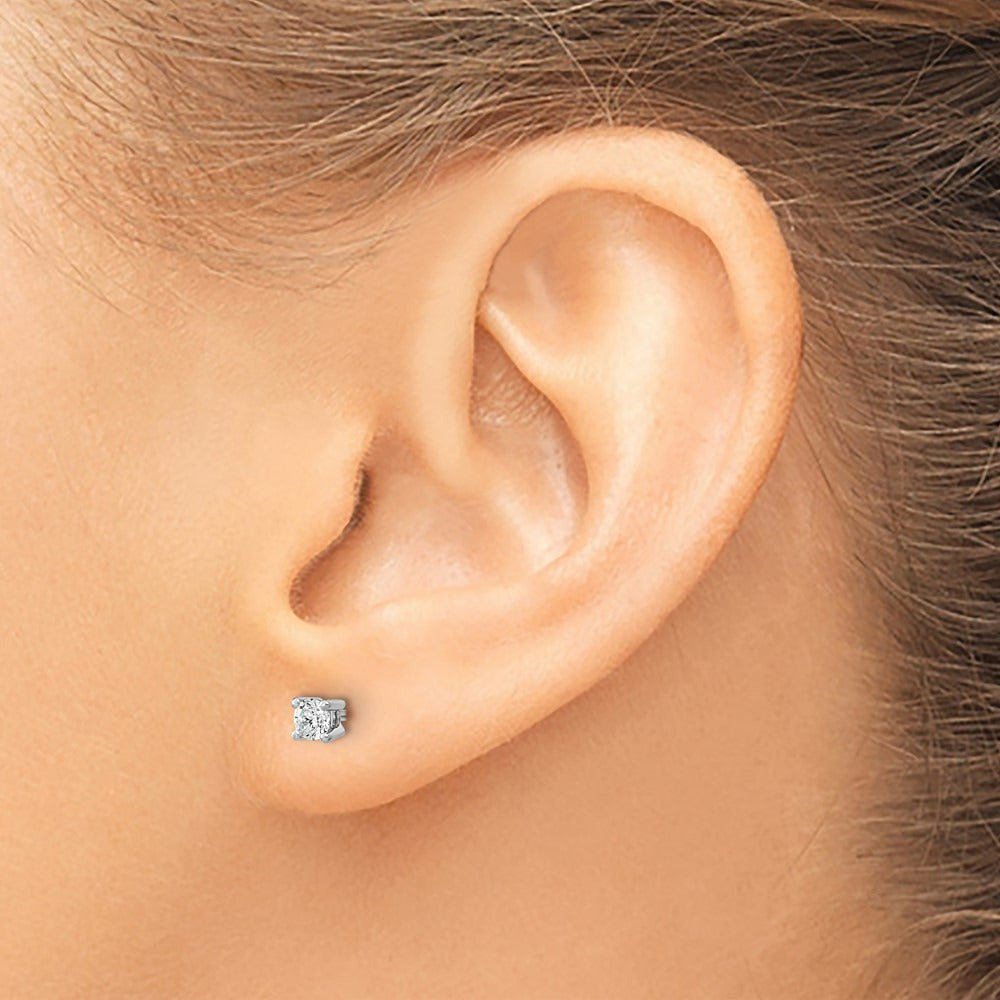 Round Heavyweight Stud Earrings, 0.10-7.00 ct tw Lab-Grown Diamond — 1/10 ct, 14K White Gold