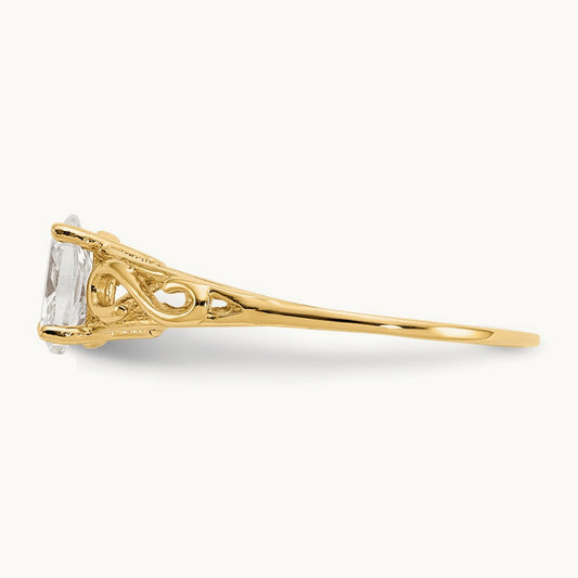 Madi K Synthetic White Spinel Ring, 14K
