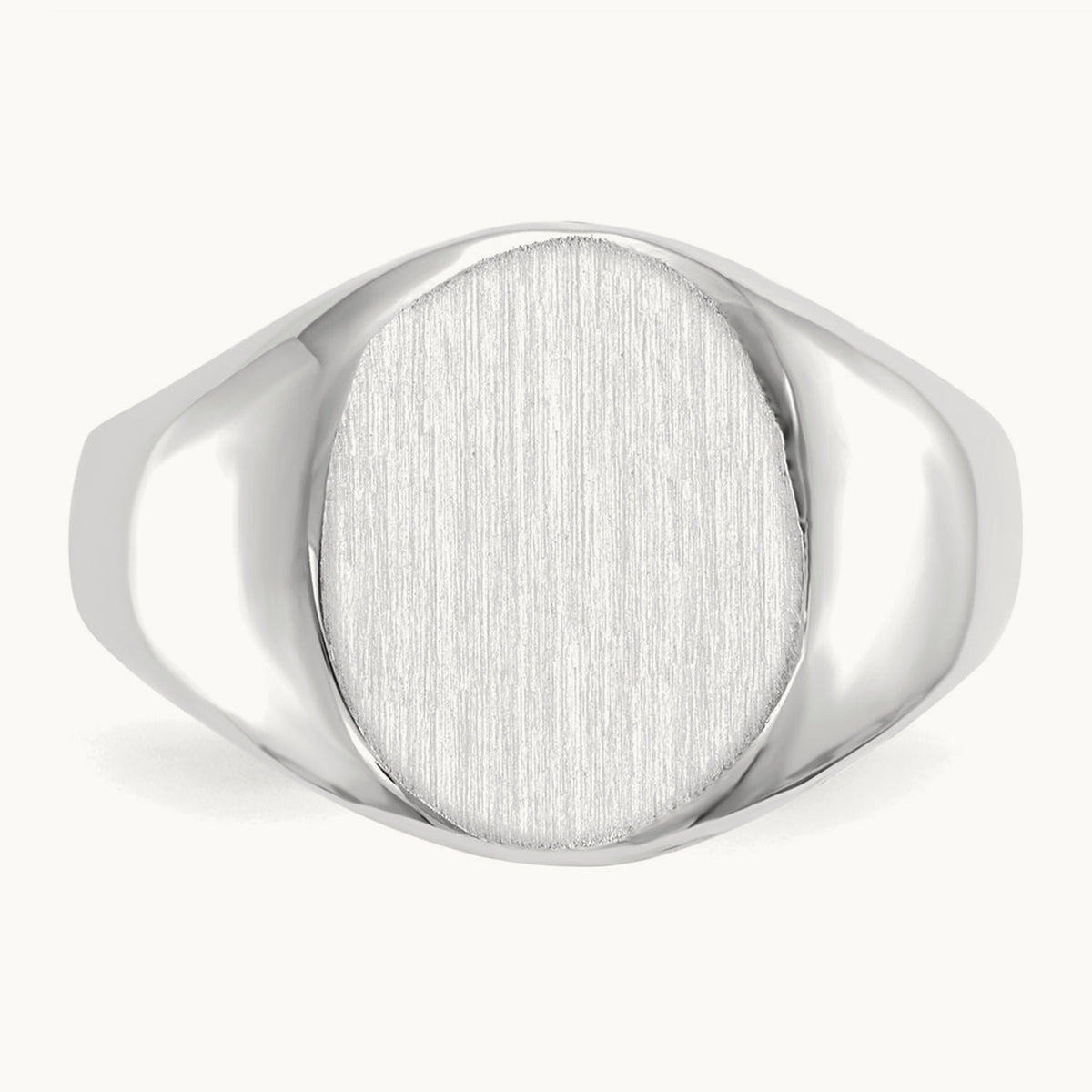 11.0x13. Open Back Signet Ring, 0mm, 14K White Gold