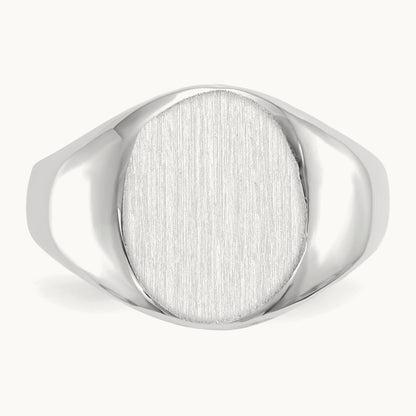 11.0x13. Open Back Signet Ring, 0mm, 14K White Gold