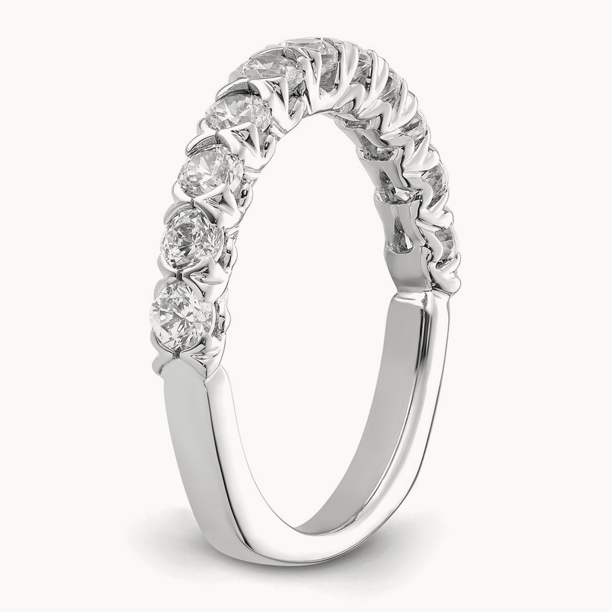 U-Prong Wedding Band — 14K White Gold, 7