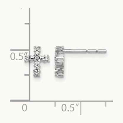 Cross Post Earrings, 0.10-0.20 ct tw Lab-Grown Diamond — 1/10 ct, 14K White Gold