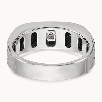 IBGoodman Men's Polished/Satin Diamond Complete Ring, 14K White Gold