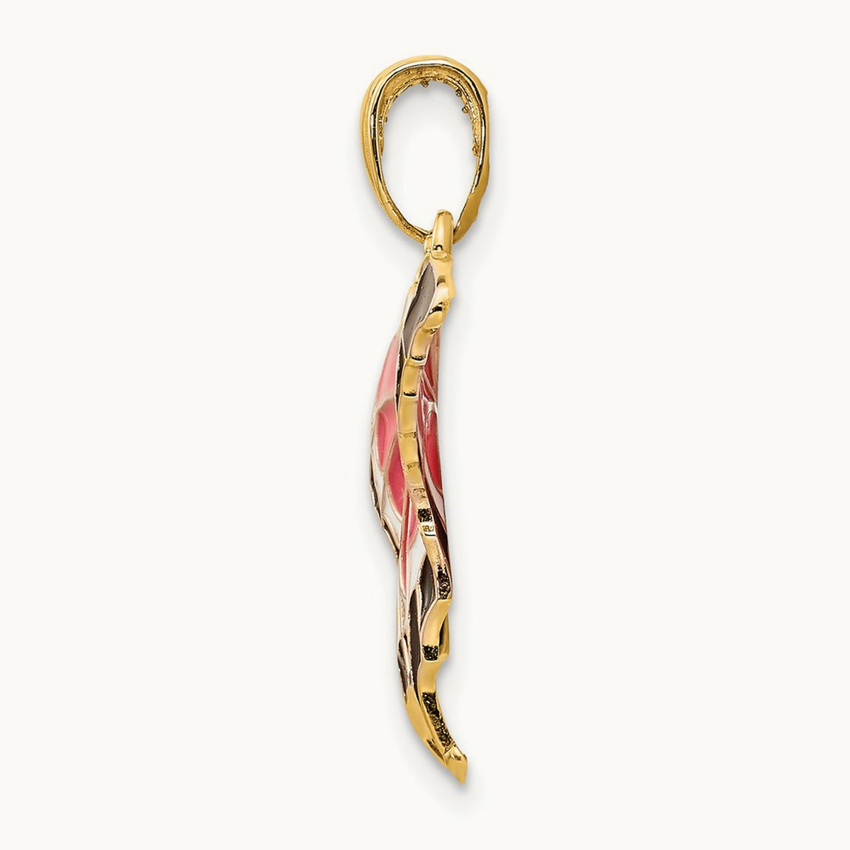Enameled Butterfly Pendant, 14K