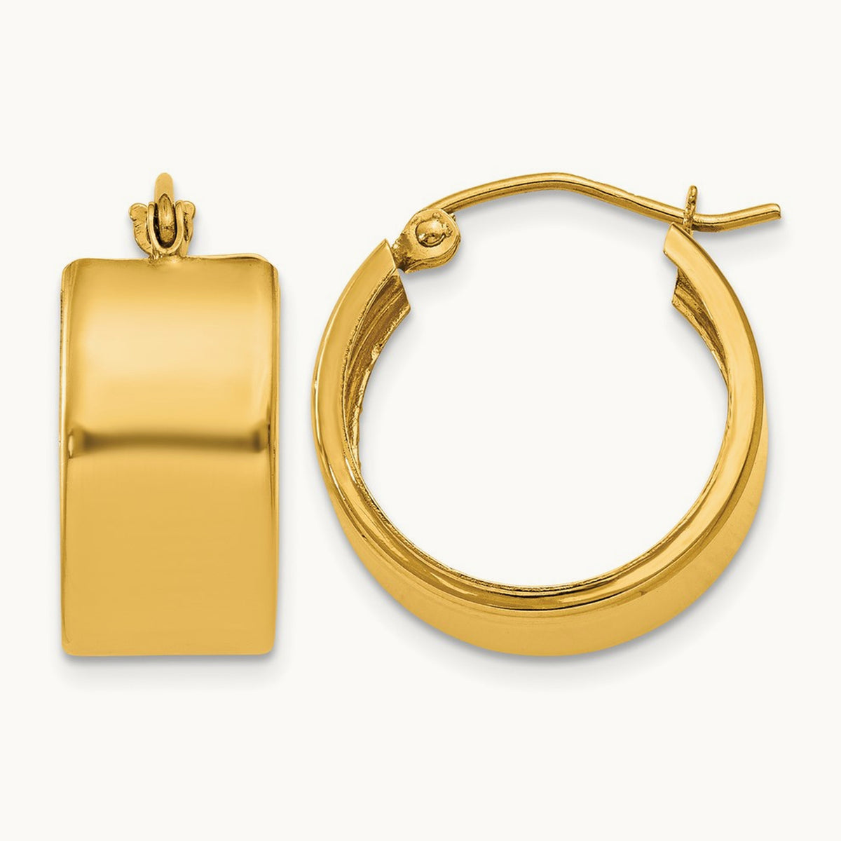 Polished Hoop Earrings — 8.25mm