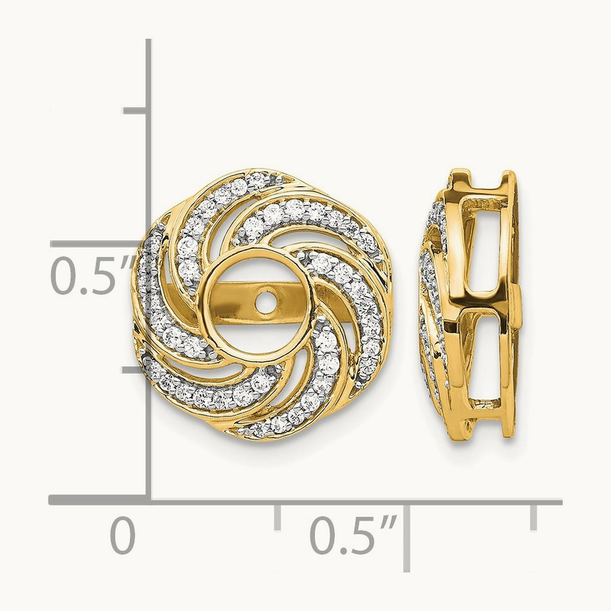 Swirl Diamond Jacket Earrings — 14K Yellow Gold, 0.324 ct