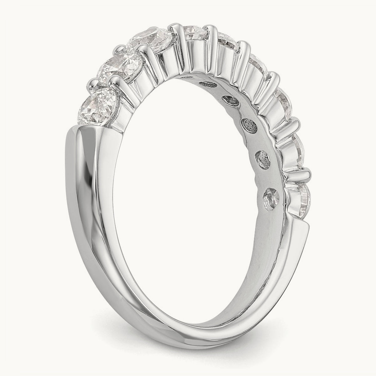 9-Stone Diamond Band, 14K White Gold