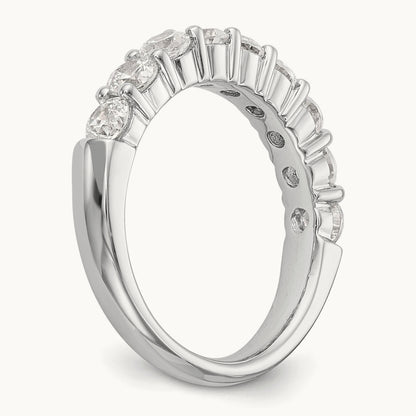 9-Stone Diamond Band, 14K White Gold