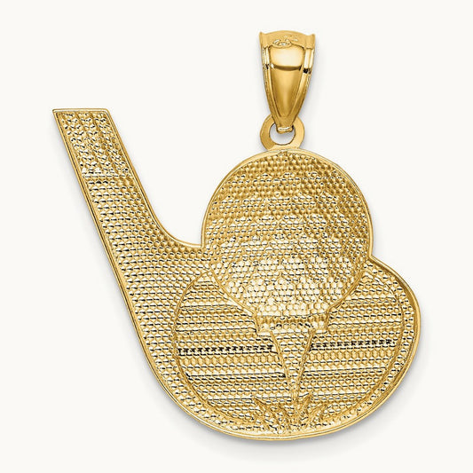Golf Pendant with Rhodium — 27mm